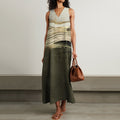 Women's Vintage Stripes Abstract Art Sleeveless Dress artswardrobe