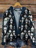 Colorful Cat Pattern Women's Cardigan artswardrobe