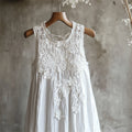 Flowers Lace Art Patchwork Linen Tank Dress artswardrobe
