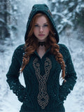 Vintage Norse Celtic Cozy Chunky Hooded Sweater artswardrobe