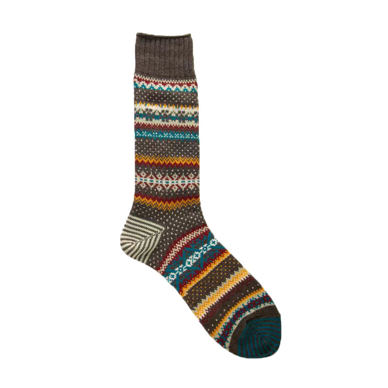 Soft Warm Retro Tribal Rainbow Contrasting Socks elevenforest
