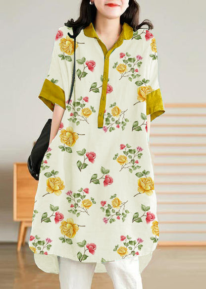 Jade Dark Green-snowflake Linen Linen Shirt Dress