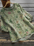 Women's   Flower Art Print Casual  Shirt