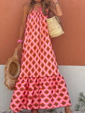 Casual Resort Style Sleeveless Round Neck Dress