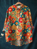 Women's Hippie Floral Art Print Casual  Shirt