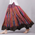 Boho Abstract Print Flowy Wide Skirt artswardrobe
