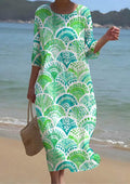 Women's Floral Art Pattern Seaside Resort Dress
