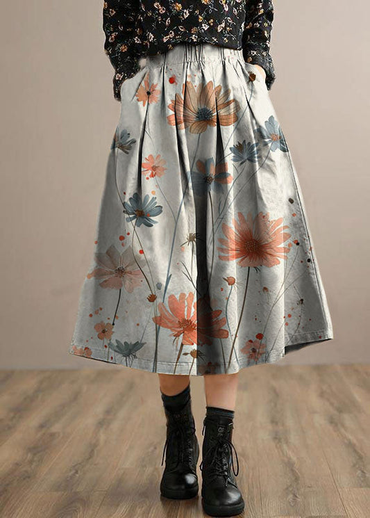 French Grey Clothes for Elastic Waist Art Spring Dresses