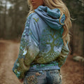 Women's Vintage Viking Tree Of Life Art Gradient Comfort Hoodie artswardrobe