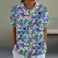 Comstylish Floral Print Short Sleeve Blouse