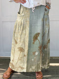 Women's Art Painting Ethnic Style Contrast Color Floral Retro Print Sk