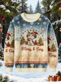 Comstylish Christmas Cat Cute Christmas Ugly Sweatshirt