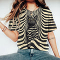 Comstylish Abstract Creative Black Cat Painting Art Print T-shirt