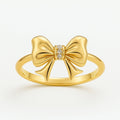 Golden Bow Crystal Ring