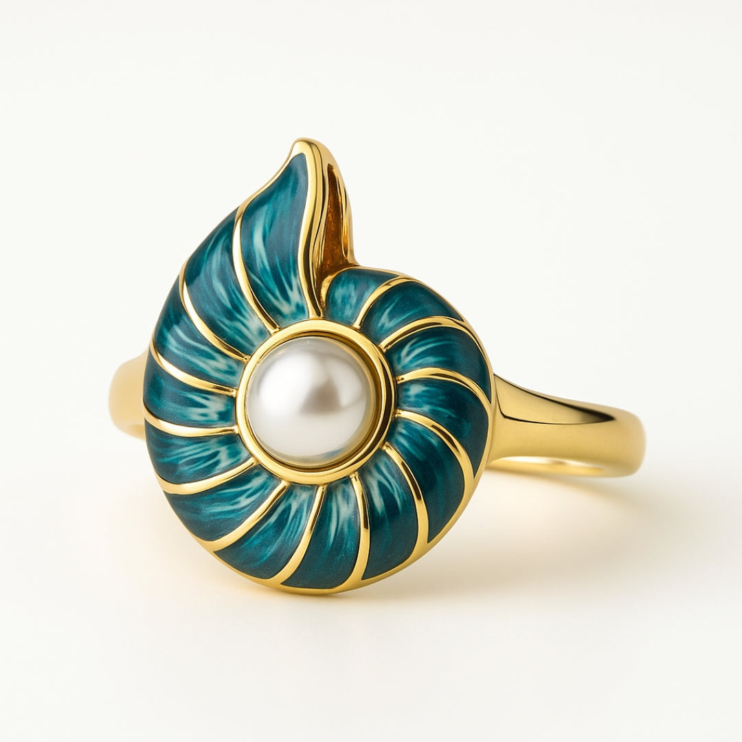 Pearl Blue Shell Ring