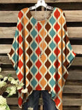 Women'S Retro Geometric Printed Casual Top