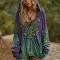 Women's Vintage Viking Celtic Knot Tree Of Life Comfort Warm Zip Hoodie artswardrobe