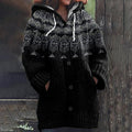Retro Wineglass Knitted Jacquard Warm Sweater Cardigan elevenforest