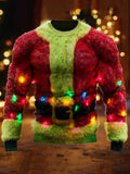 Comstylish Men's Christmas Monster Santa Claus Cozy Plush Sweatshirt
