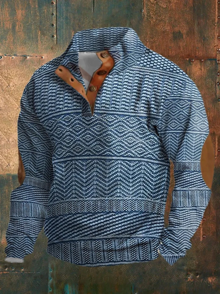 Men's Aintage Vintage Knit Print Sweatshirt elevenforest