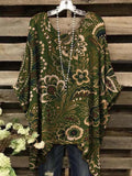 Women's Vintage Floral Print Casual Top