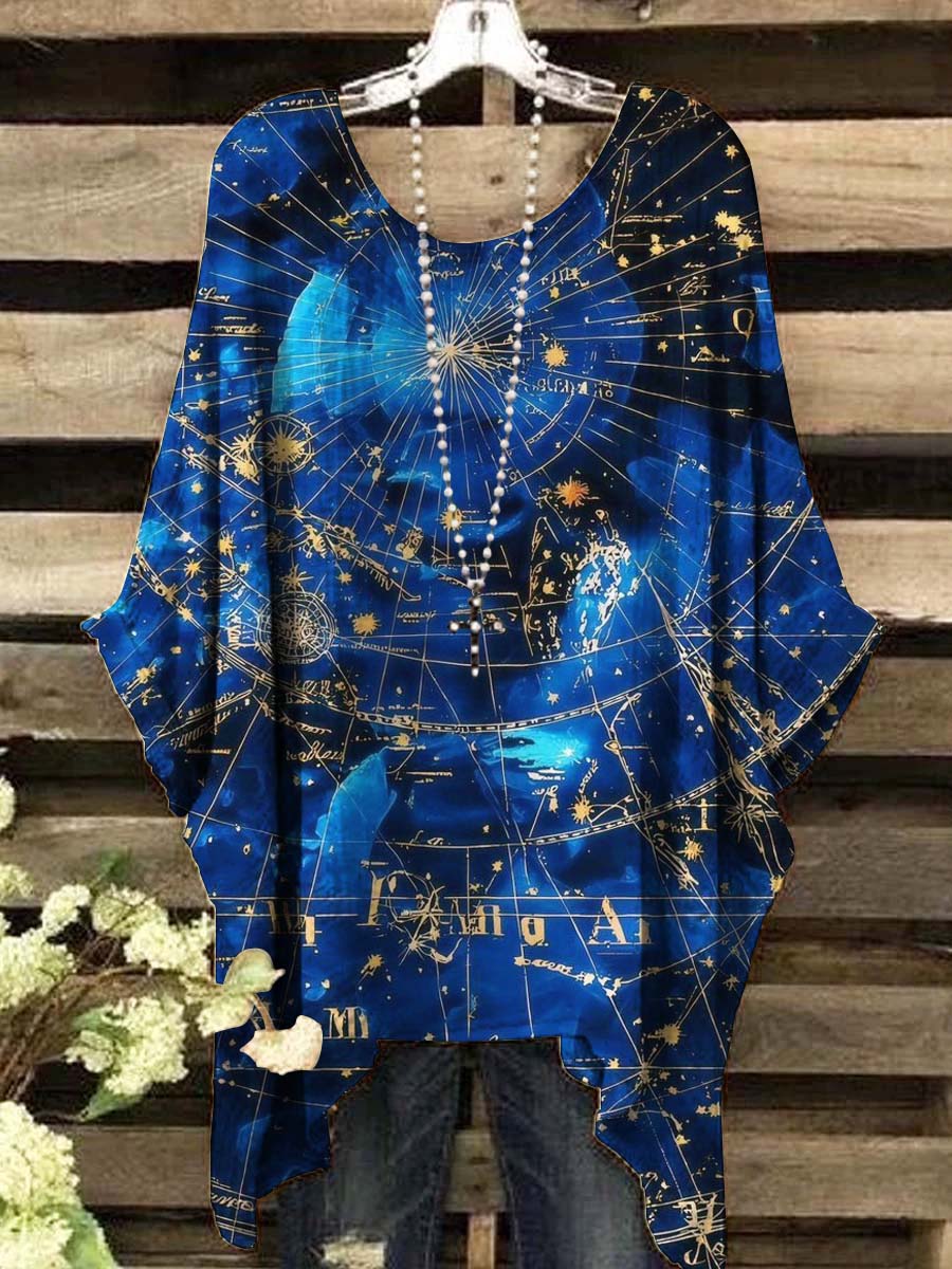 Women's Galaxy Print Casual Top