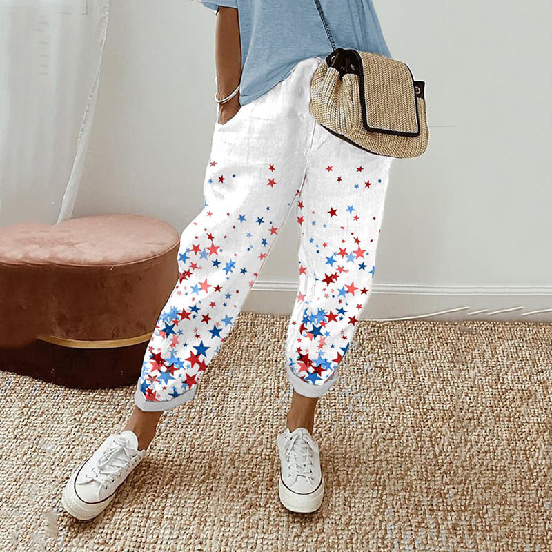 Women's Vintage Flag Casual Pants artswardrobe