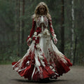 Comstylish Halloween Vintage Skeleton Rose Art Maxi Dress