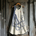 Japanese Octopus Art Linen Tank Dress artswardrobe