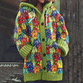Lovely Cats World Pattern Cozy Cardigan Sweater elevenforest