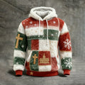 Comstylish Men's Vintage Christmas Cross Print Warm Hoodie