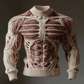 Vintage Halloween Skull Art Knit Crew Neck Sweater artswardrobe