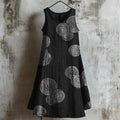 Comstylish Ripples Japanese Lino Pattern Linen Tank Dress
