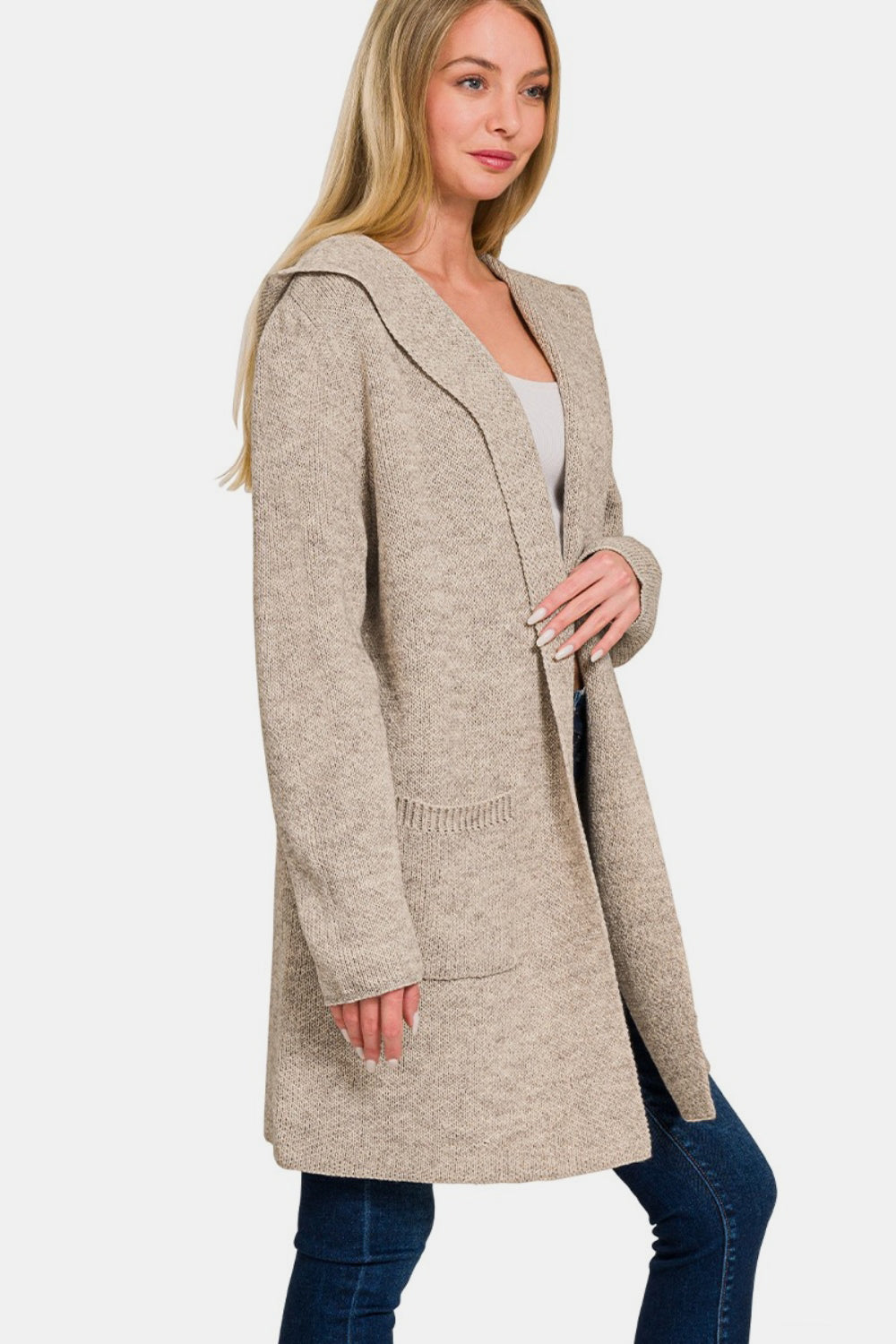 Carmen® | Hooded sweater cardigan with open front
