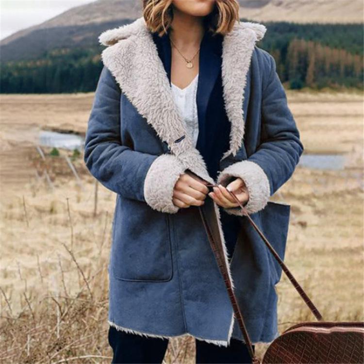 Casual Suede Fabric Fluff Jacket