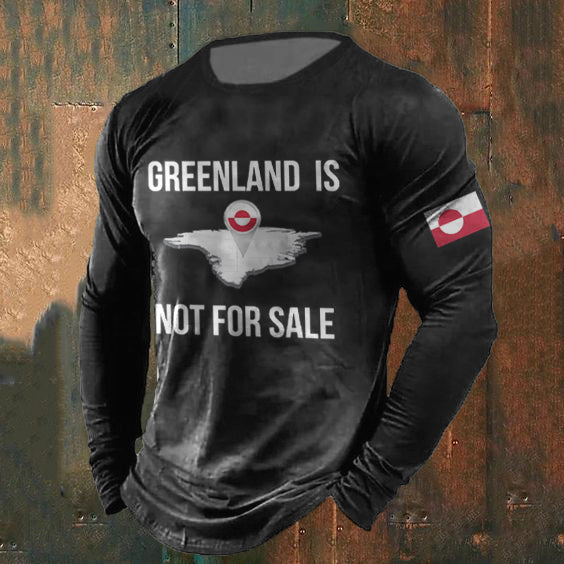 Men's Greenland Is Not For Sale Printed Casual T-shirt elevenforest