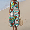 Women's Vintage Colorful Dog Art Dress artswardrobe