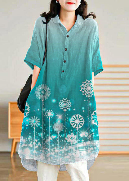 Jade Green Linen Linen Shirt Dress