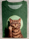 Good Morning To You Funny Cat Art Casual T Shirt elevenforest