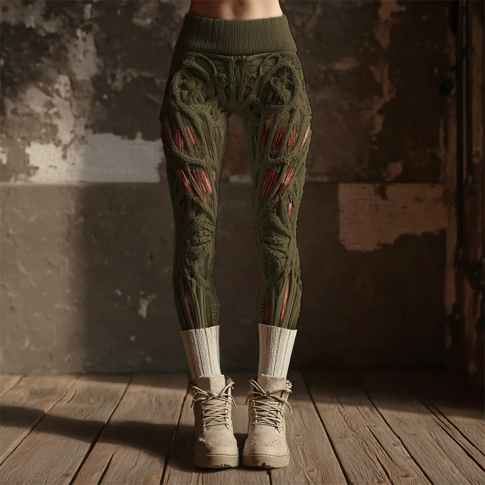 Halloween Muscle Anatomy Art Women's Knit Leggings artswardrobe