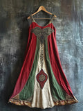 Celtic Totem Printed Vintage Linen Halter Dress artswardrobe