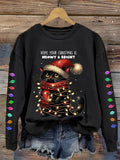 Comstylish Women's Hope Your Christmas Is Meowy And Bright Casual Sweatshirt