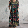 Women's Vintage Swedish Folk Floral Art Cotton And Linen Dress artswardrobe