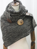Vintage Mixed Color Button Up Cozy Scarf artswardrobe
