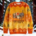 I Eat Cement Yellow Christmas Ugly Sweatshirt elevenforest