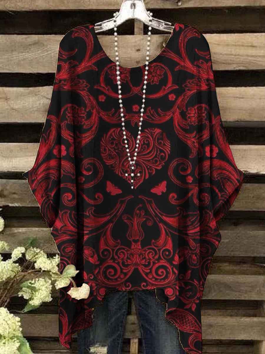 Women's Vintage Floral Print Top