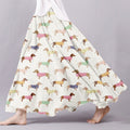 Comstylish Women's Vintage Dachshund Printed Casual Skirt