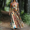 Women's Art Painting Fun Graffiti Print V-Neck Vest Dress
