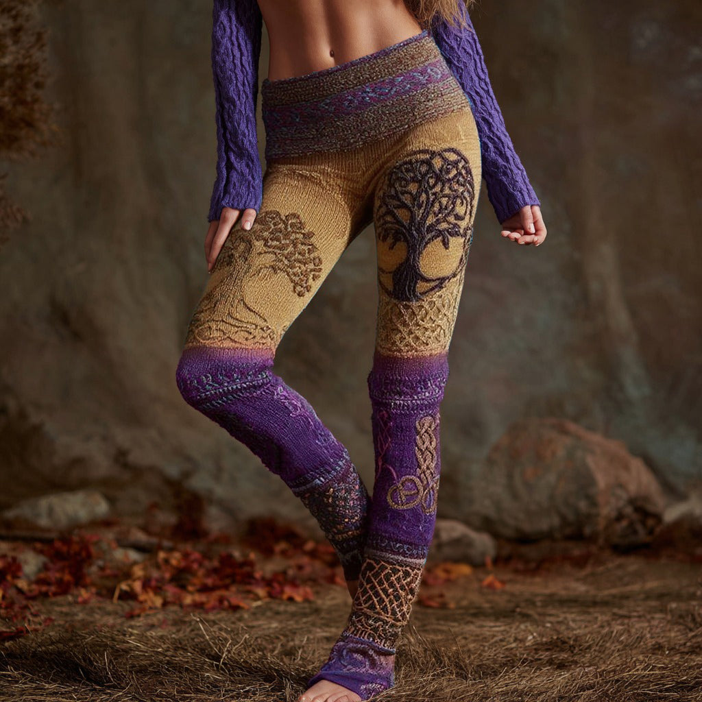 Comstylish Women's Viking Celtic Knot Tree Of Life Leggings