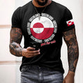 Men's Greenland Print Round Neck Casual T-shirt elevenforest